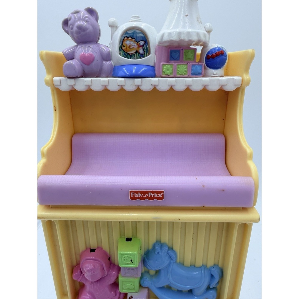 Fisher-Price Loving Family Dollhouse Baby Nursery Changing Table w/ Lights Music - Picture 4 of 14